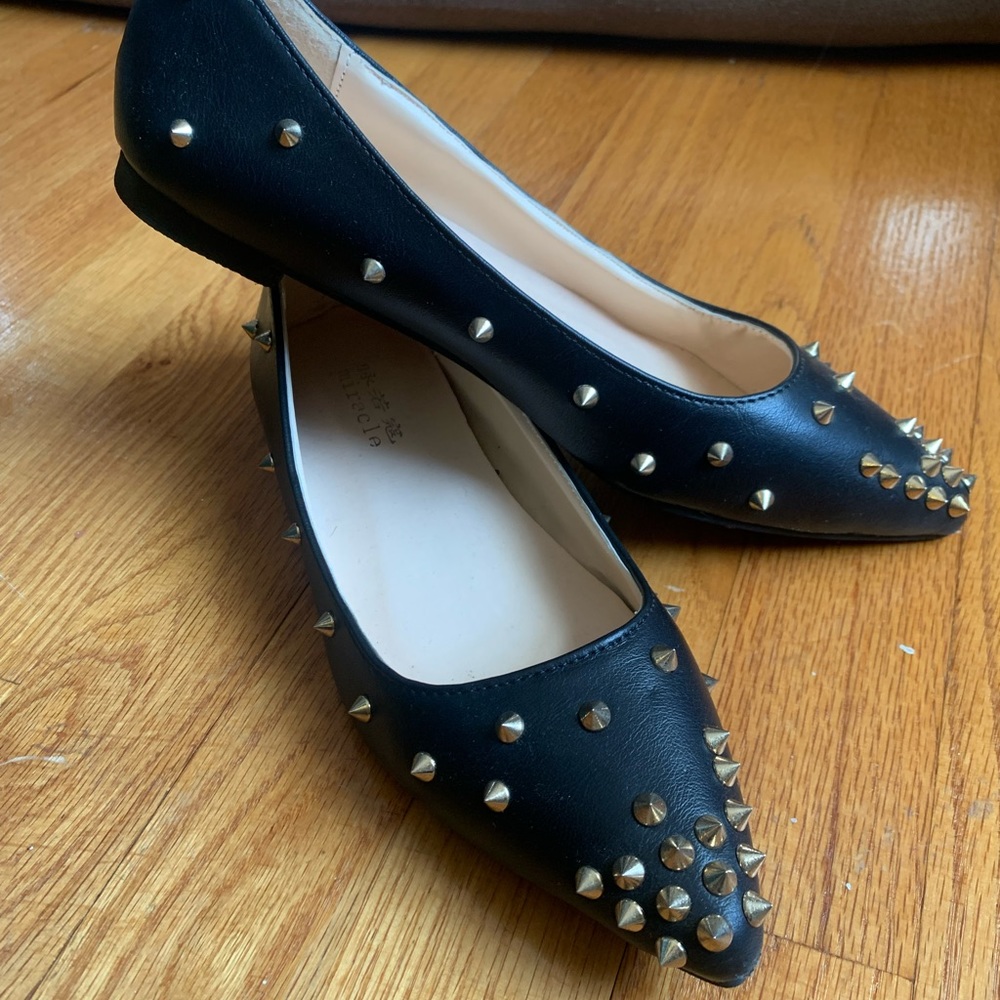 Black flats with gold spikes!